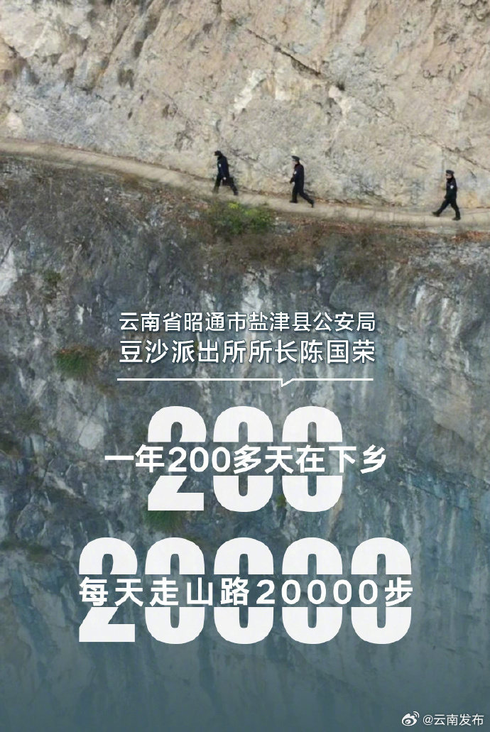 一年200多天在下乡，每天走山路20000步