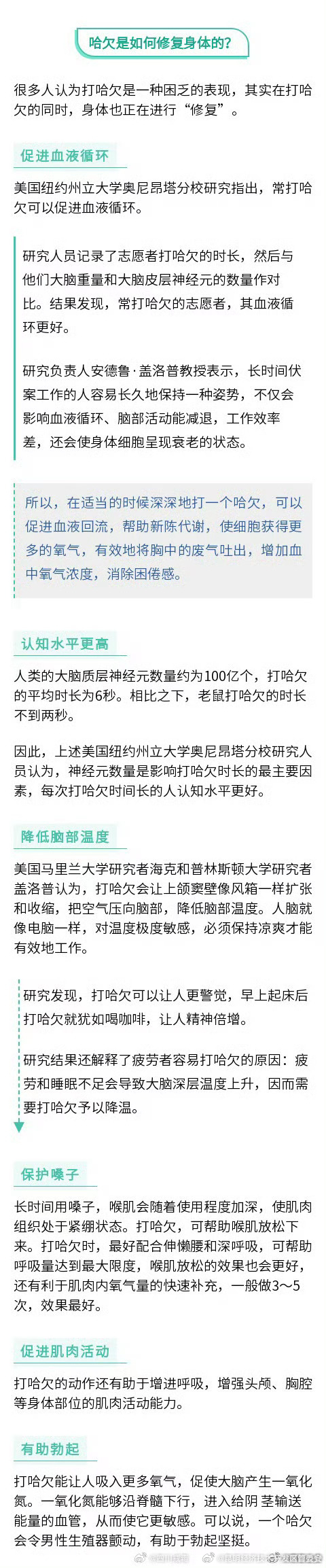 打哈欠是身体在自我修复