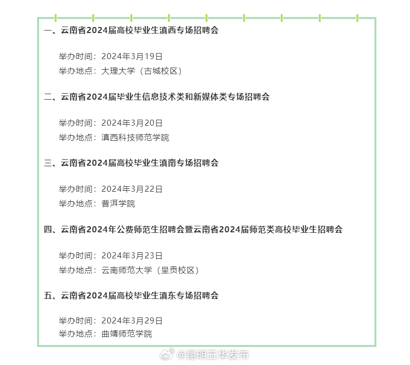 @毕业生，云南这5场线下招聘活动别错过！