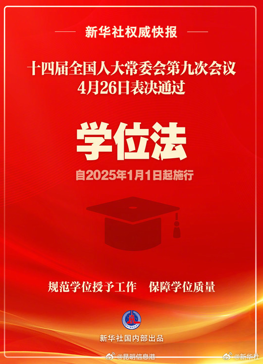 学位法自2025年1月1日起施行