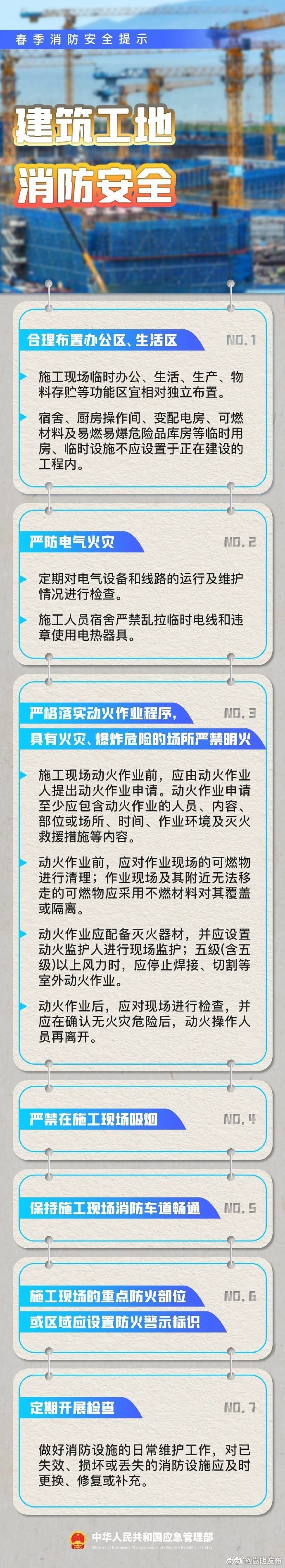春季防火千万别大意 建筑工地请注意