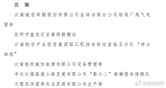 喜讯！云南6个集体获评“全国青年安全生产示范岗”