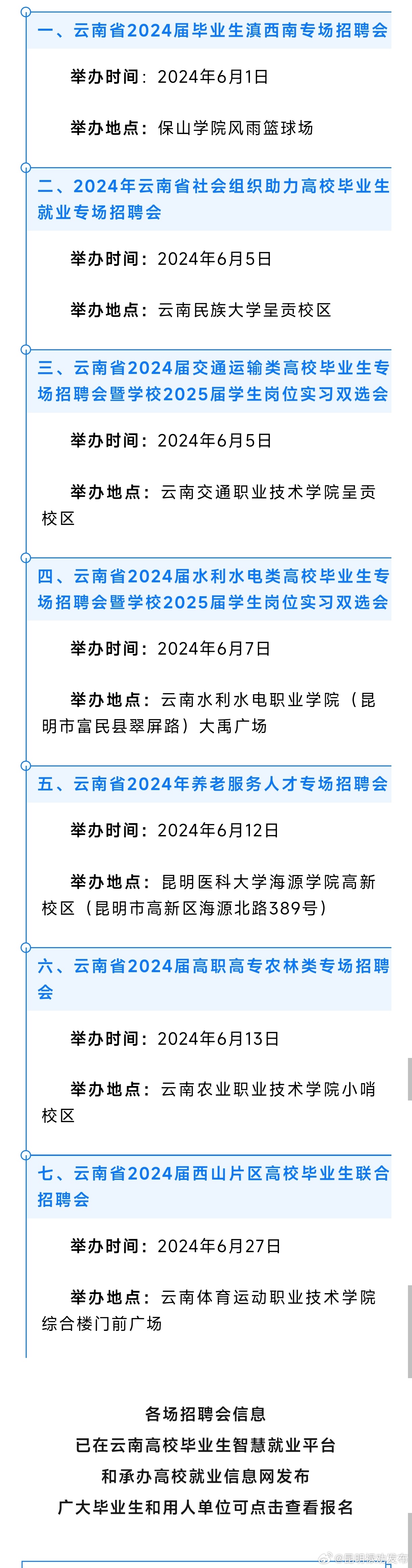 @毕业生 6月云南这些招聘活动别错过！