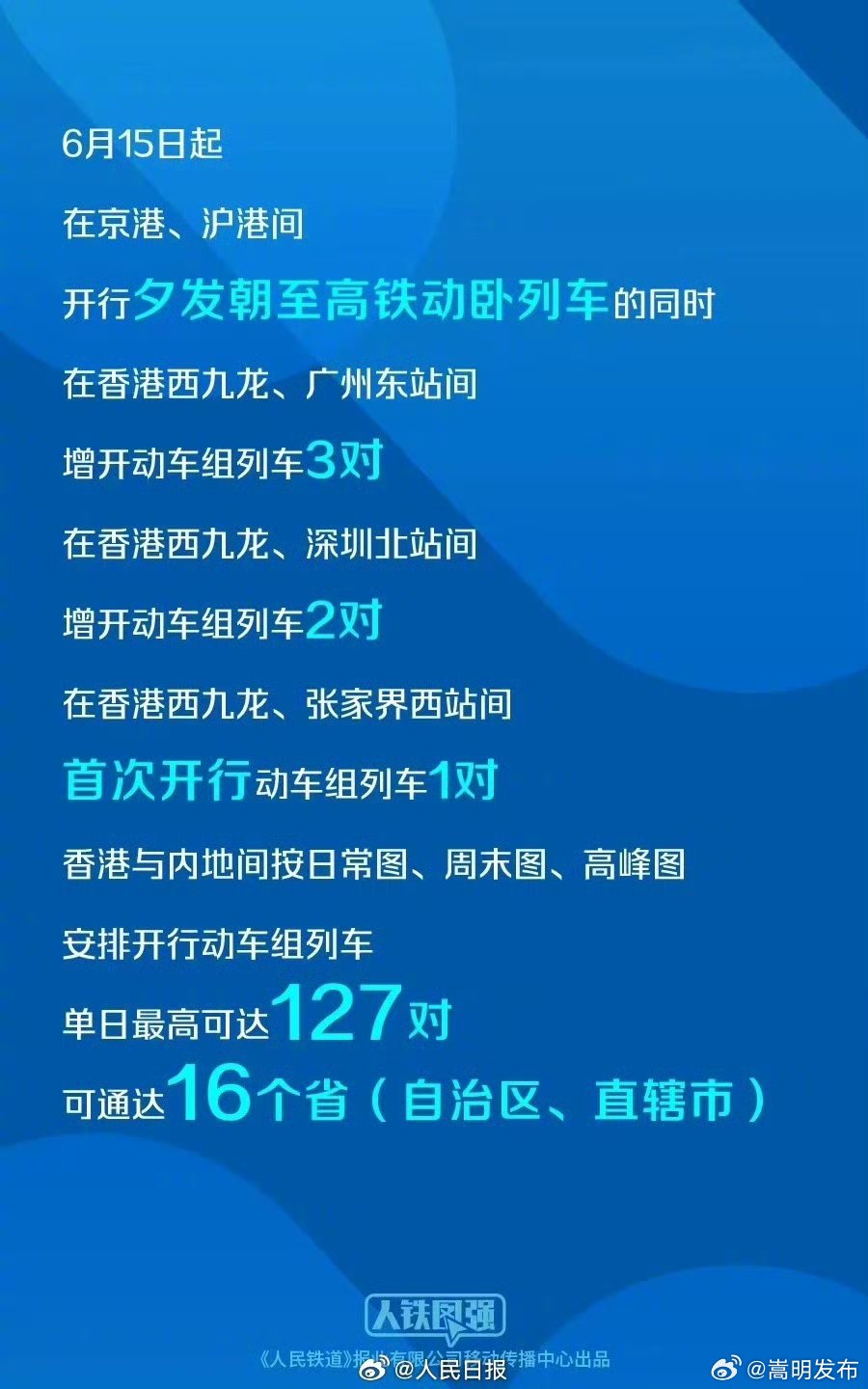 今起，京沪躺着一觉到香港