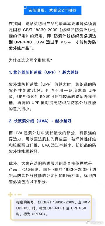 夏天选防晒服就看2个指标 