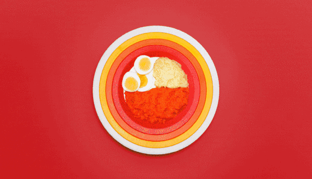 用太艳的瓷盘装食物可能慢性中毒