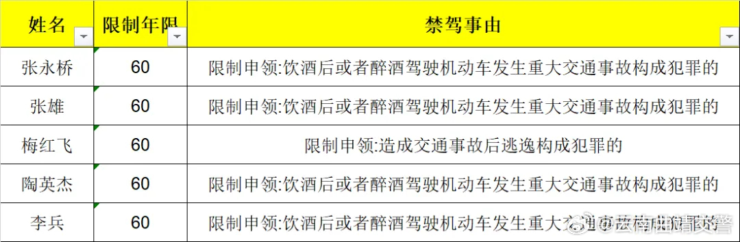 曝光！7月，曲靖这5人被终生禁驾！