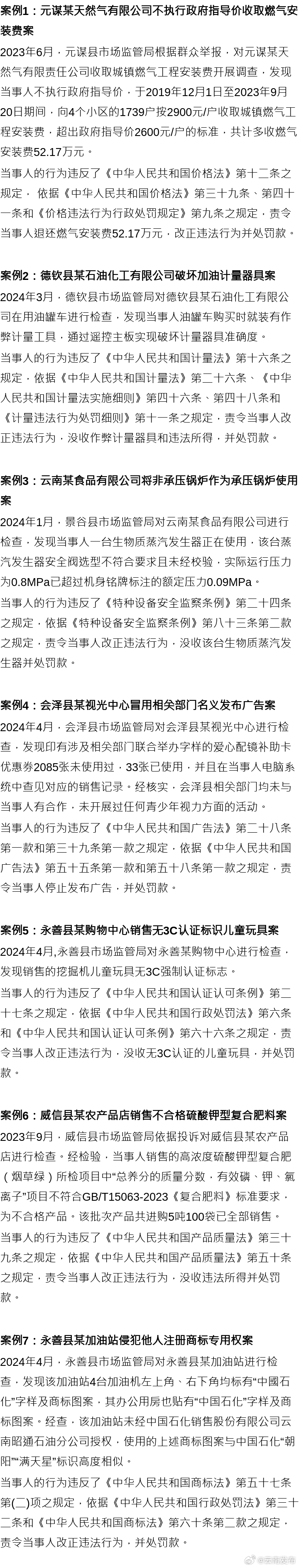 曝光！云南通报7起民生领域典型案例