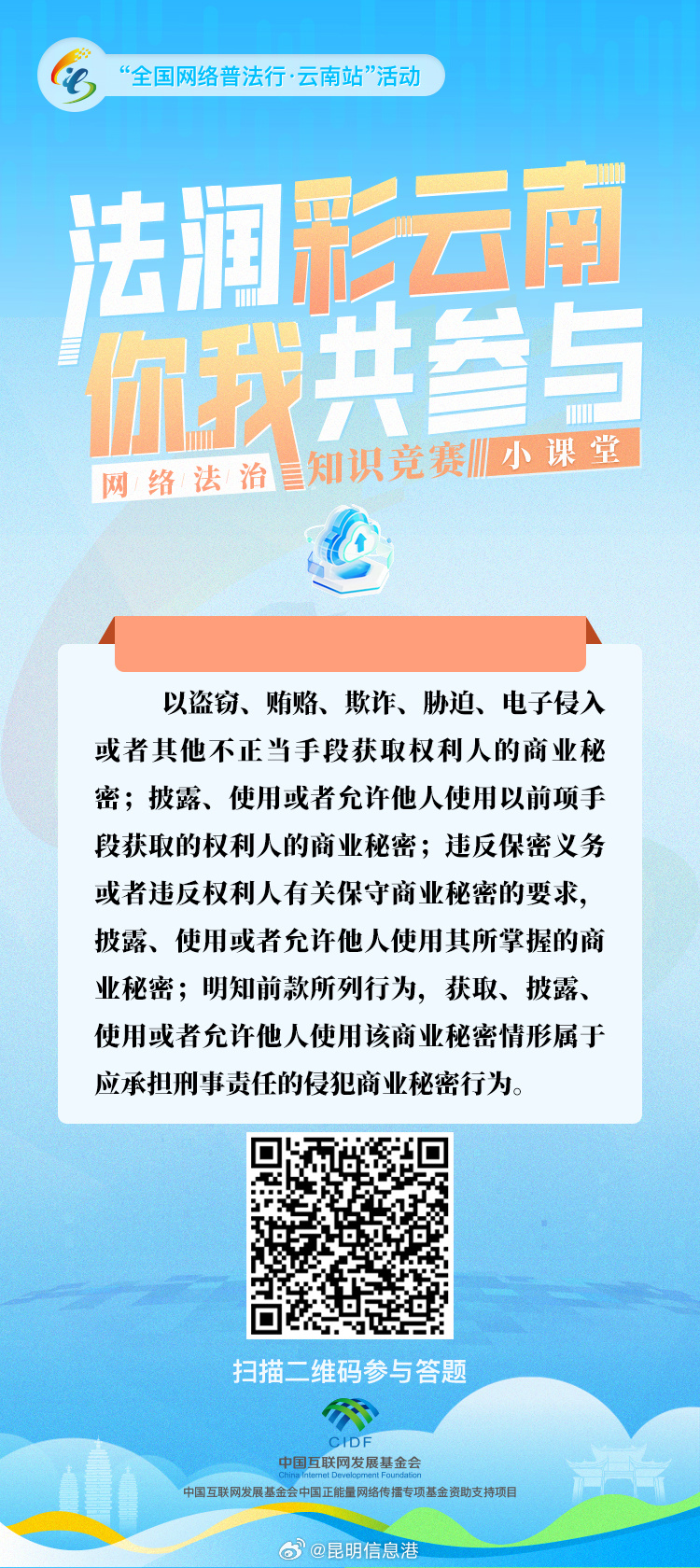 “法润彩云南·你我共参与”网络法治知识竞赛小课堂