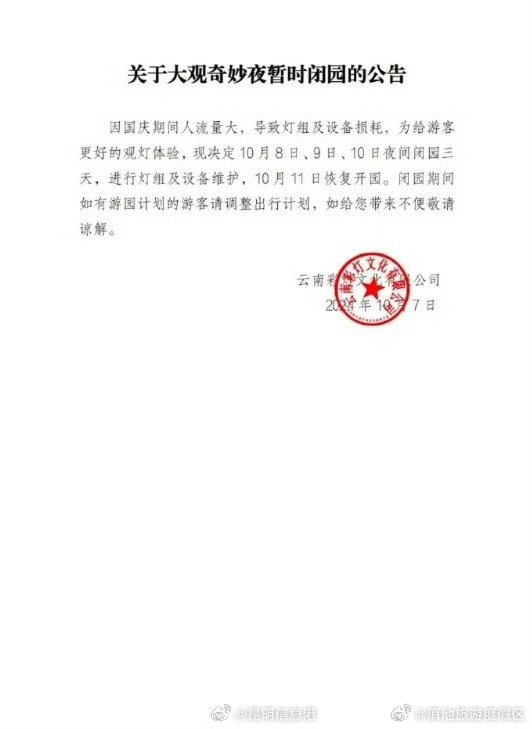 昆明这个知名景点暂时闭园