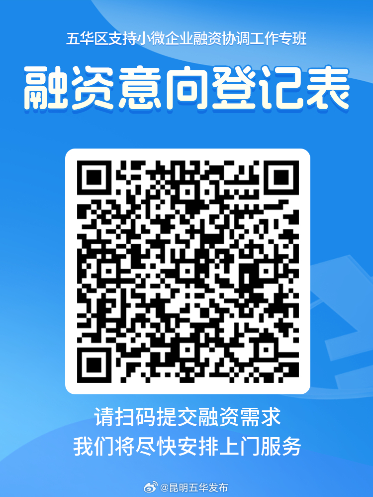 @五华区全体企业!快来填写这份融资意向登记表