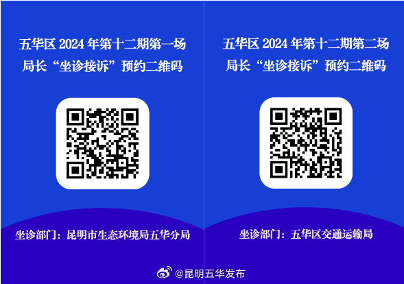 五华区第十二期“局长坐诊接诉”活动公告