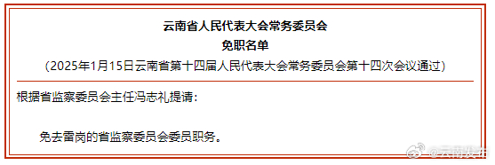 省人大常委会通过省监察委员会免职名单
