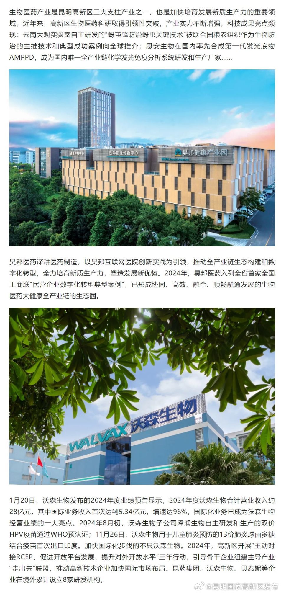 昆明高新区生物医药产业跑出“加速度”