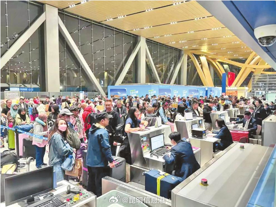 昆明国际航空市场强劲复苏