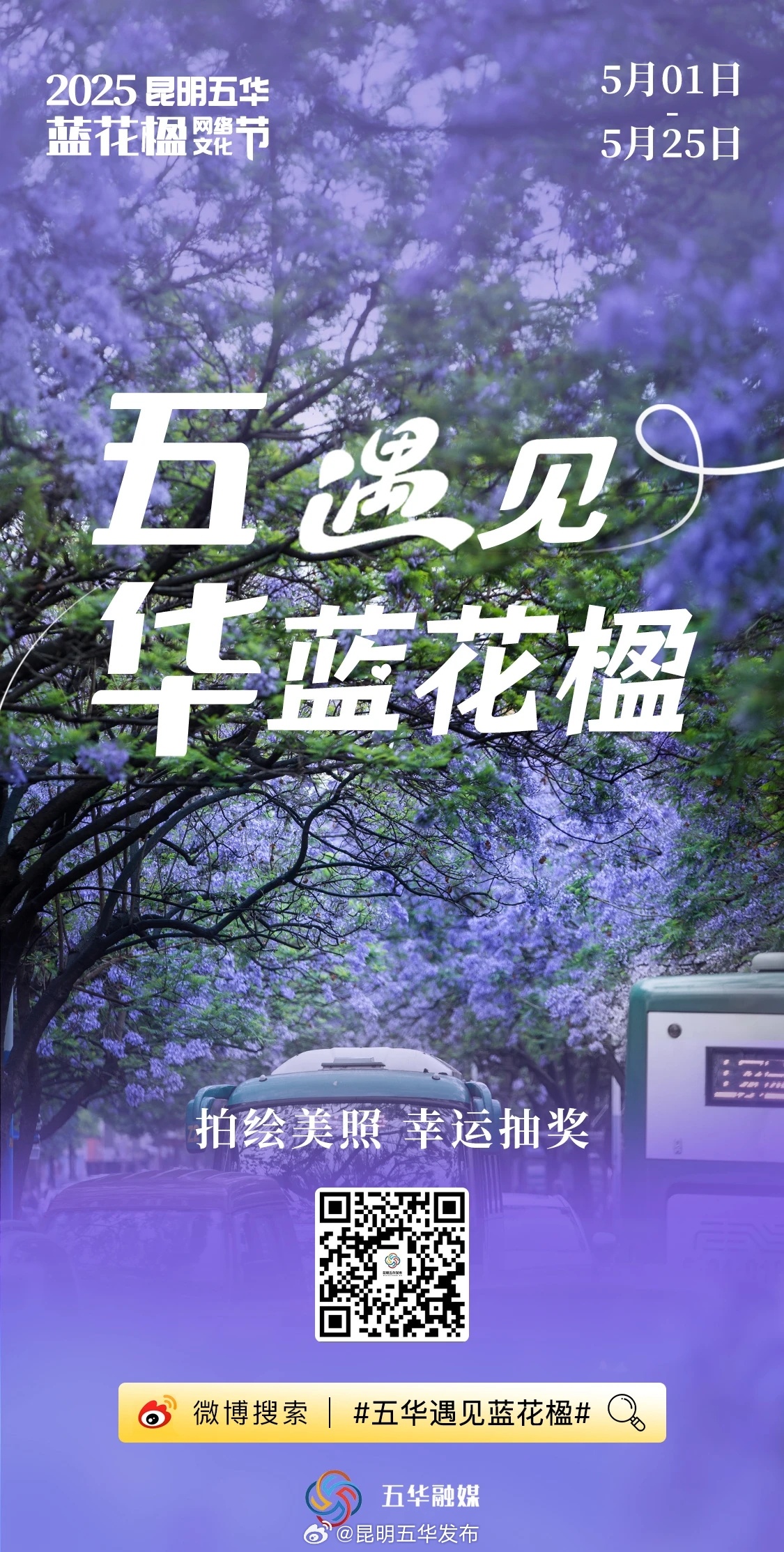 花开五华动春城 | 丰厚奖品等您！昆明五华蓝花楹网络文化节活动正式上线