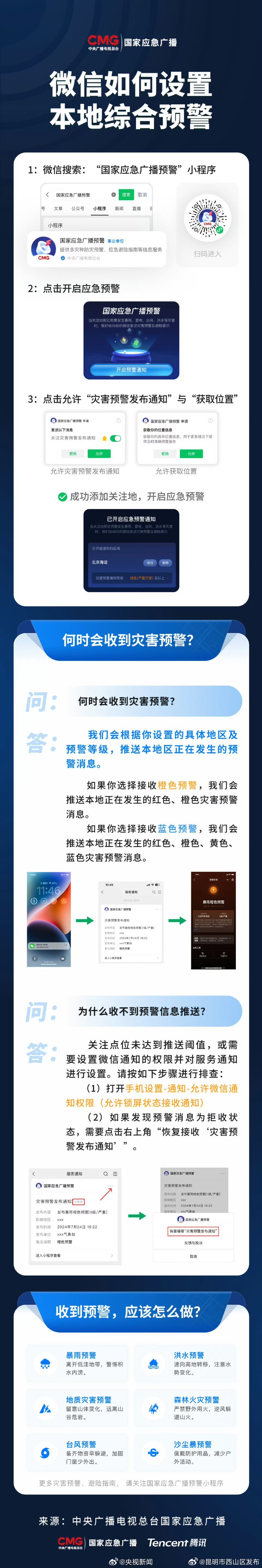 国家应急广播预警小程序上线转给更多人看到！关注，有用！