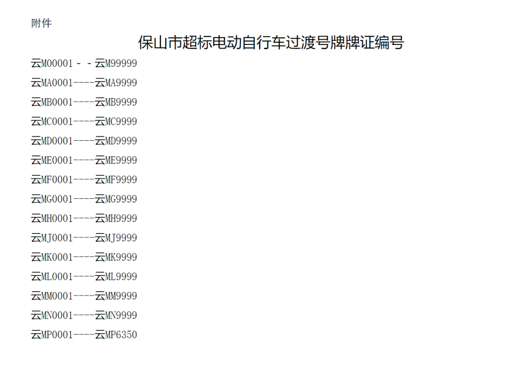 保山市公安局关于超标电动自行车过渡号牌和行驶证作废的公告