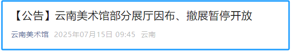 注意！云南美术馆发布最新公告